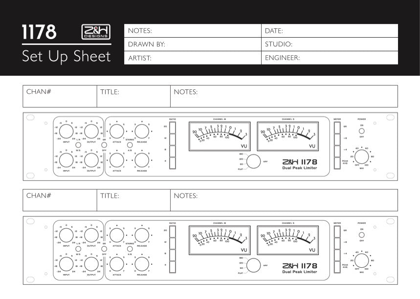 1178 setup sheet